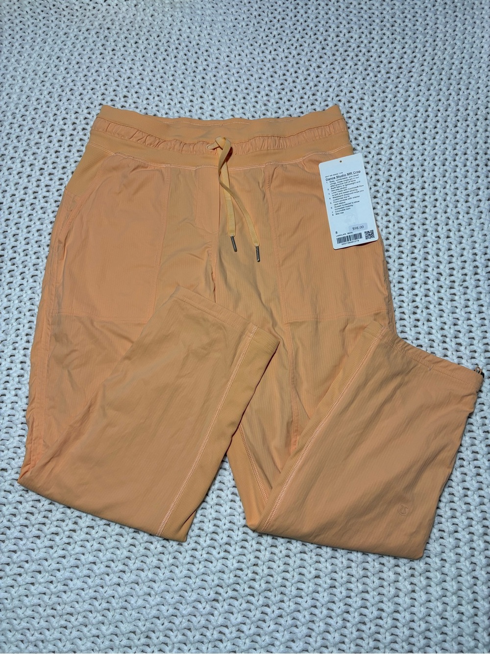 lululemon dance studio mid rise crop in rock melon size 8